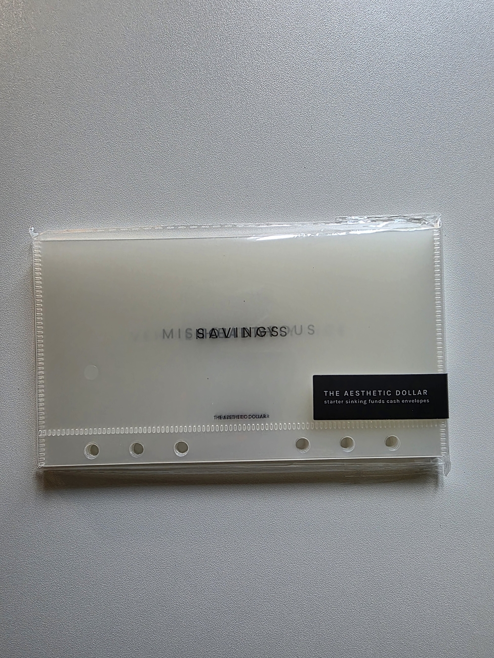 The Aesthetic Dollar Clear 'Savings' Cash Envelope Set Of 12 A6 Design
